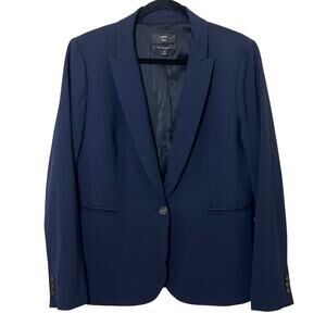J. Crew 365 Italian Wool Single Button Navy Blazer Professional Suit Coat Sz 14